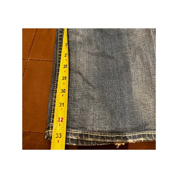 Affliction Black Premium Ace Jeans Mens 40 Blue Washed Denim Straight Leg Biker - Picture 8 of 9